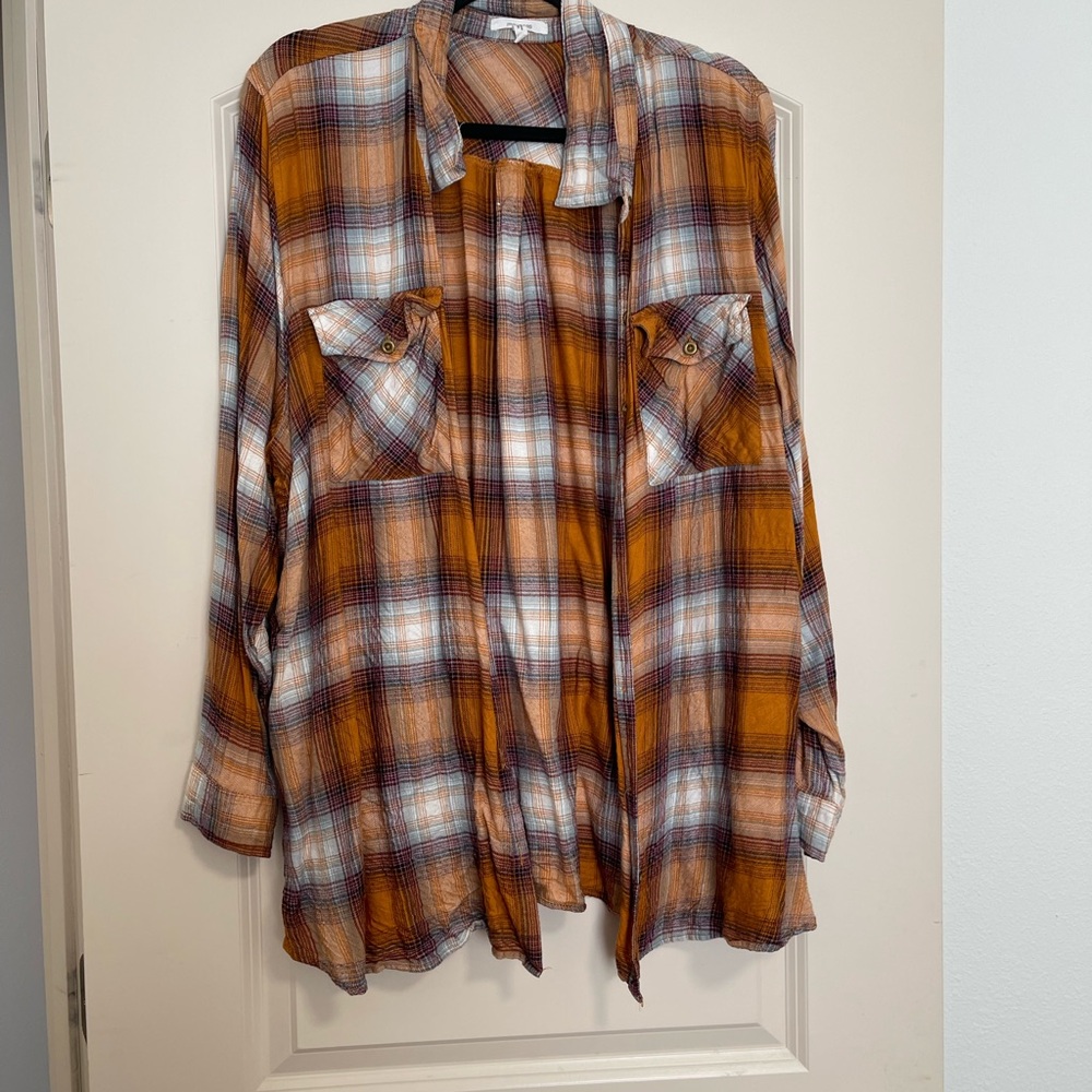 Plaid Button-Up Shirt